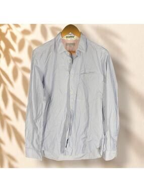 Ted Baker Shirt Boys 4 Blue Striped Button Up Collared Long Sleeve Pockets